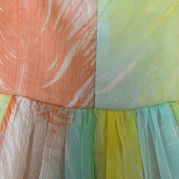 Vince Camuto dress, size 4.  Pastel colors draped and pleated.  Fully lined. - Picture 7 of 8